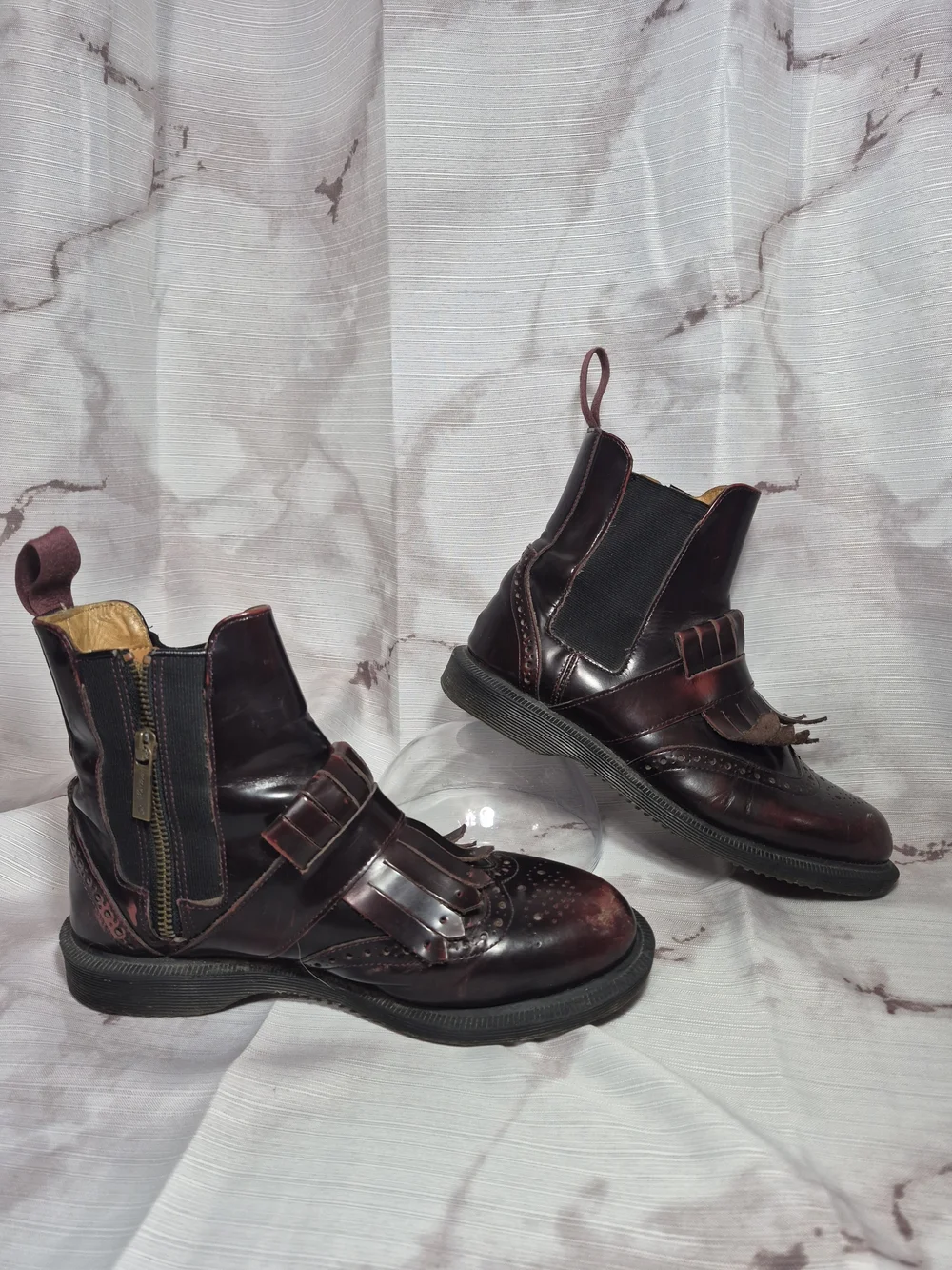 Dr. Martens TINA Burgundy Leather Ankle Booties. - Picture 1 of 8